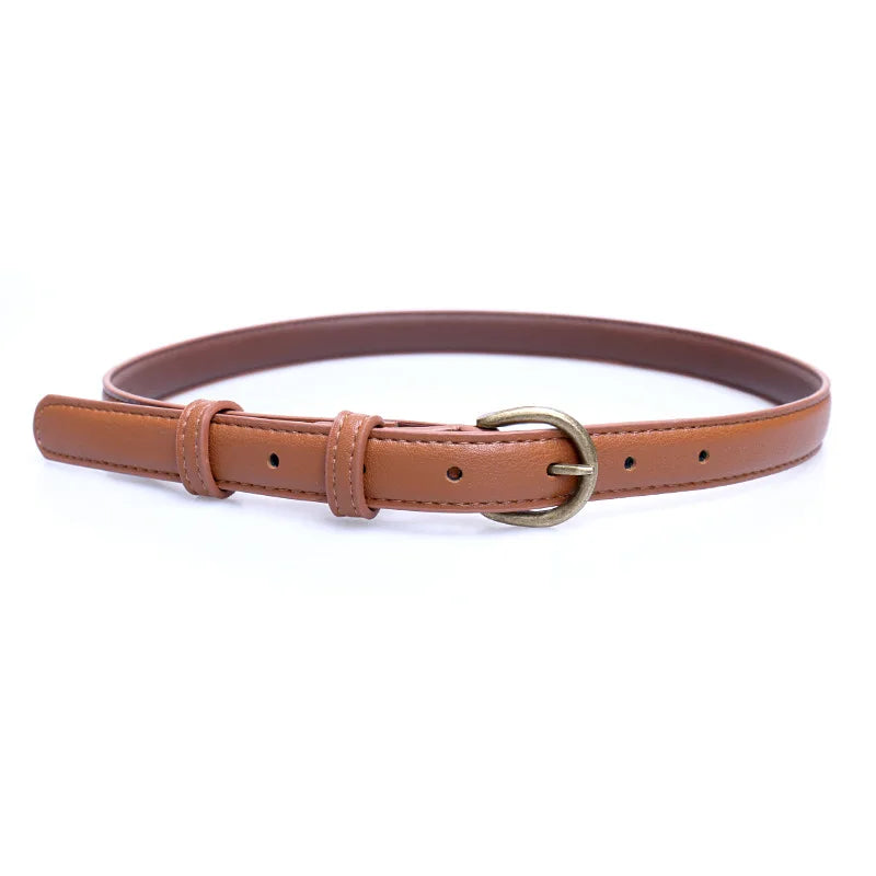 Cinto Slim Casual com Fivela Redonda