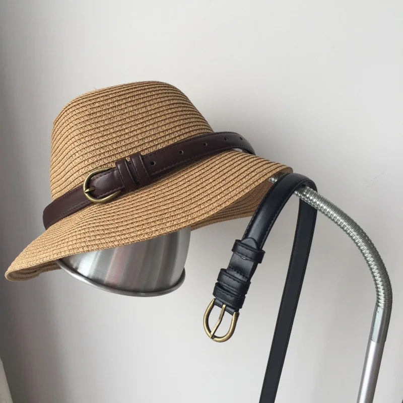 Cinto Slim Casual com Fivela Redonda