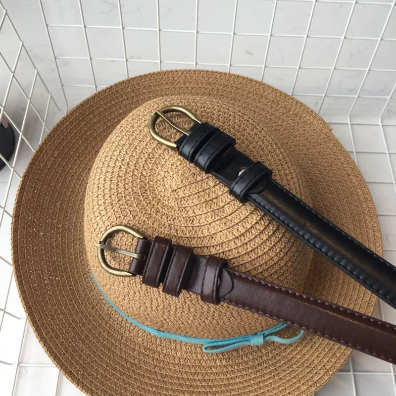 Cinto Slim Casual com Fivela Redonda