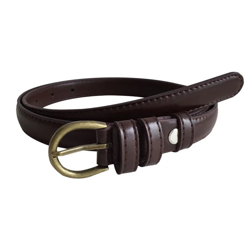 Cinto Slim Casual com Fivela Redonda
