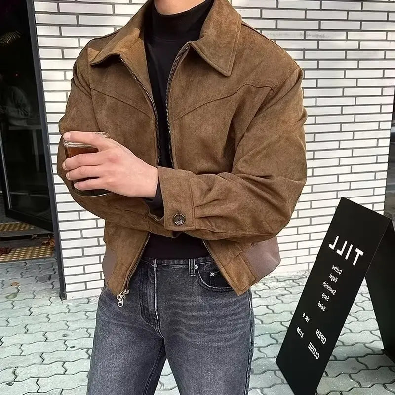 Jaqueta Bomber Suede Retrô
