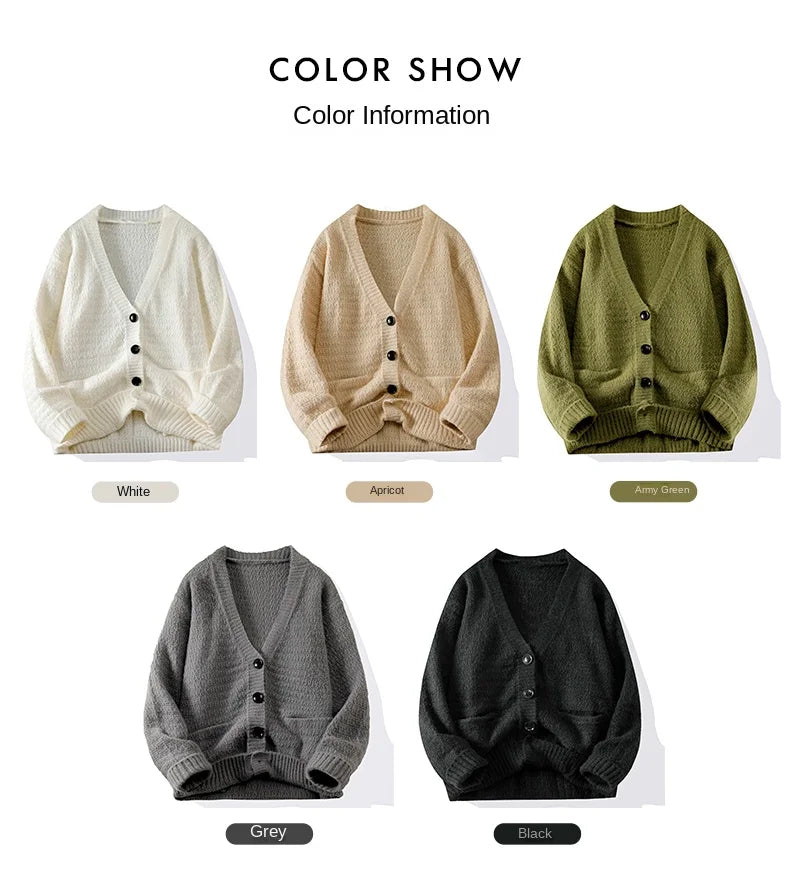 Cardigan Tricot com Botões Streetwear
