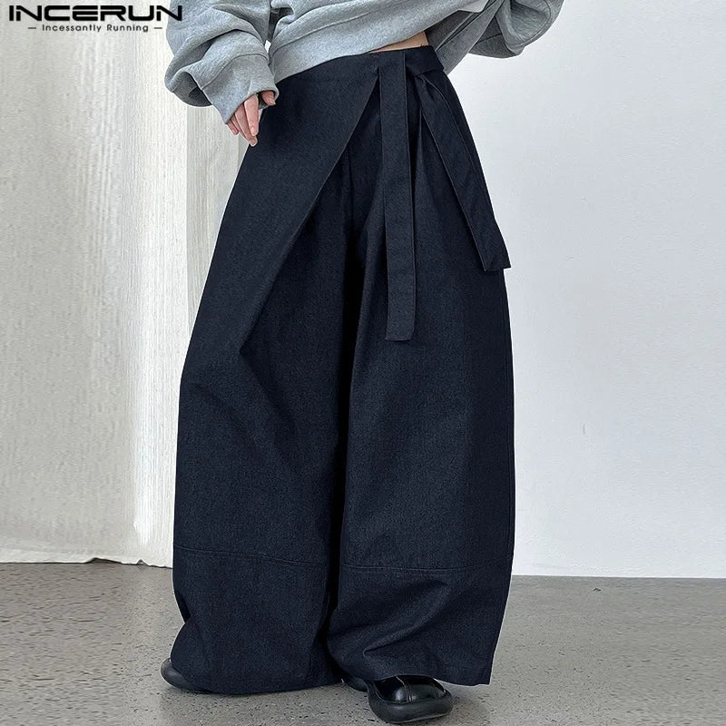 Calça Wide Leg Assimetria Utility Lace-Up