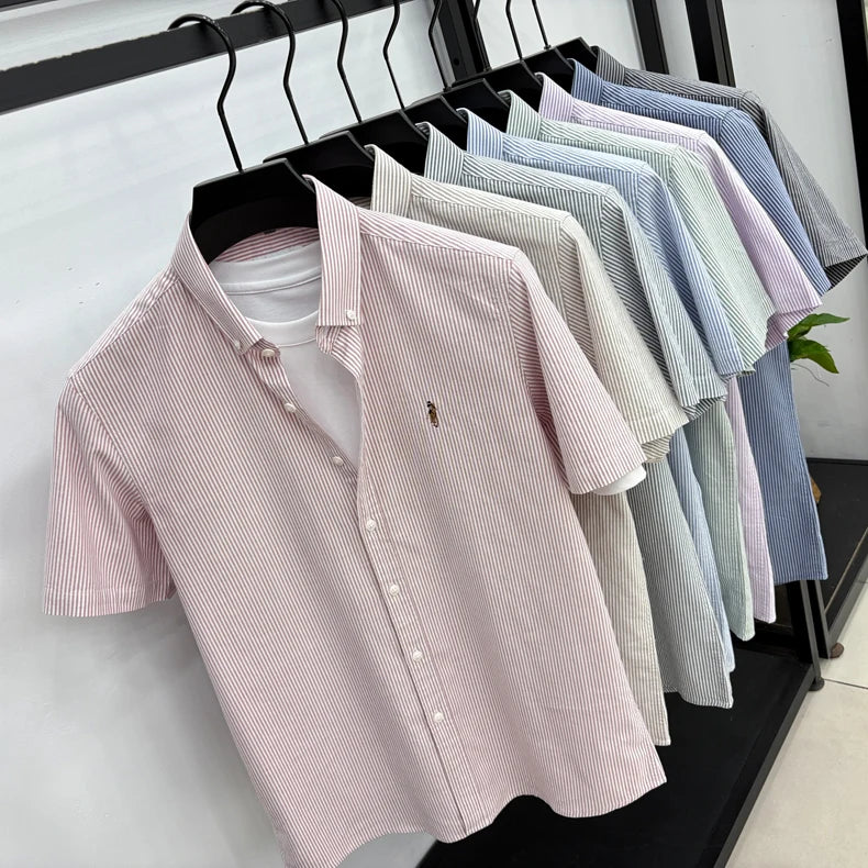 Camisa Listrada Bordada Premium