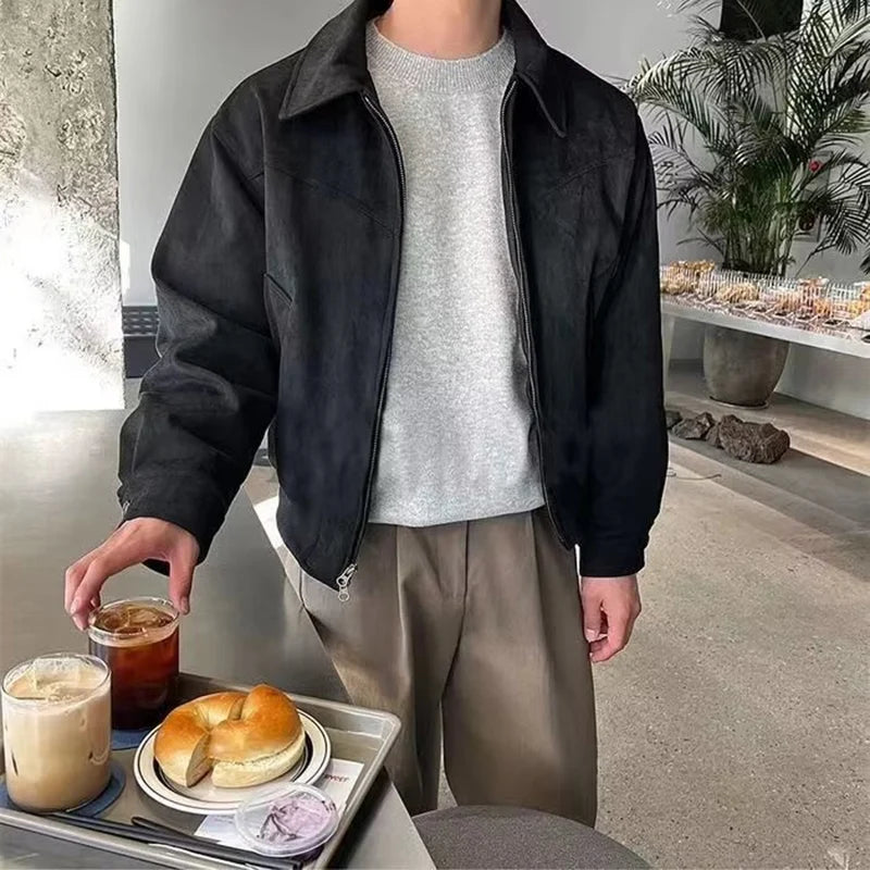 Jaqueta Bomber Suede Retrô