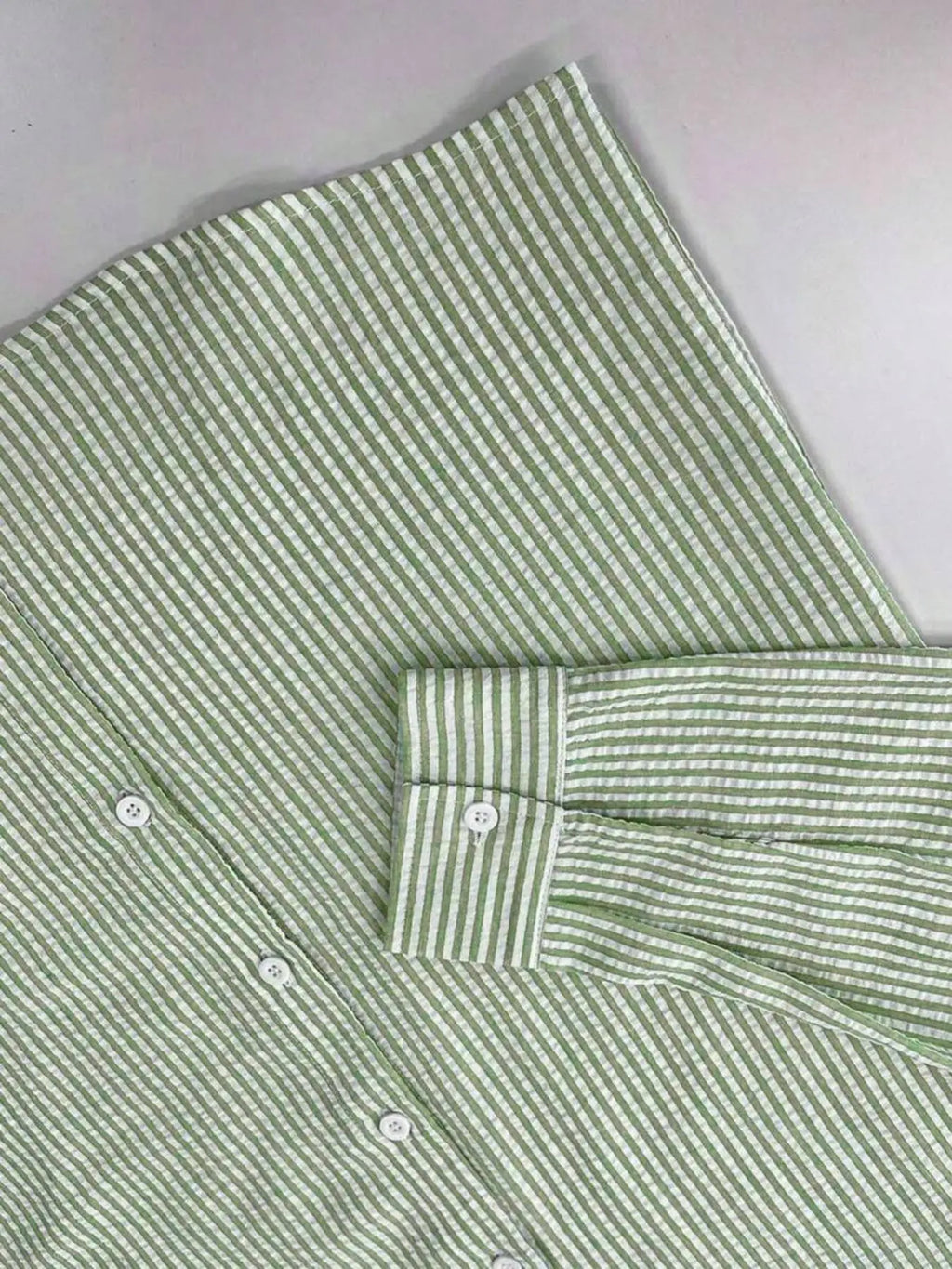 Camisa Listrada Manga Longa Loose Casual