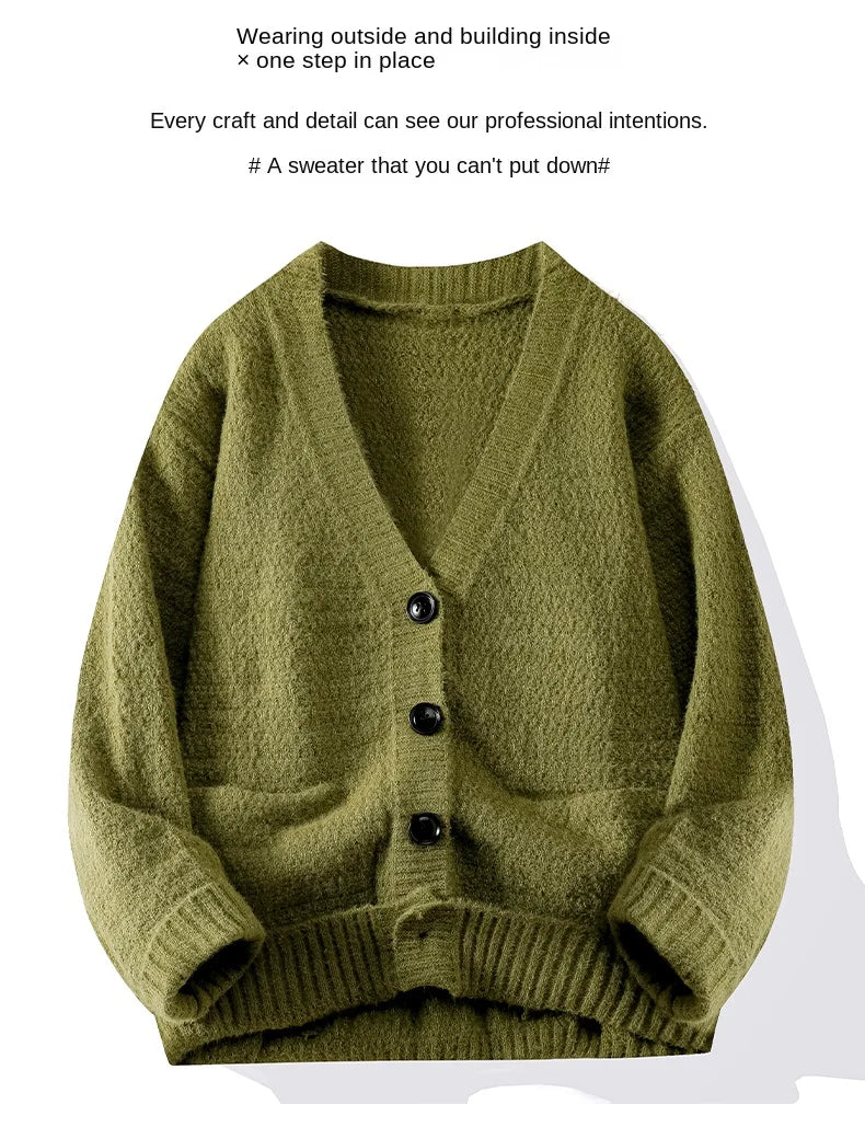 Cardigan Tricot com Botões Streetwear