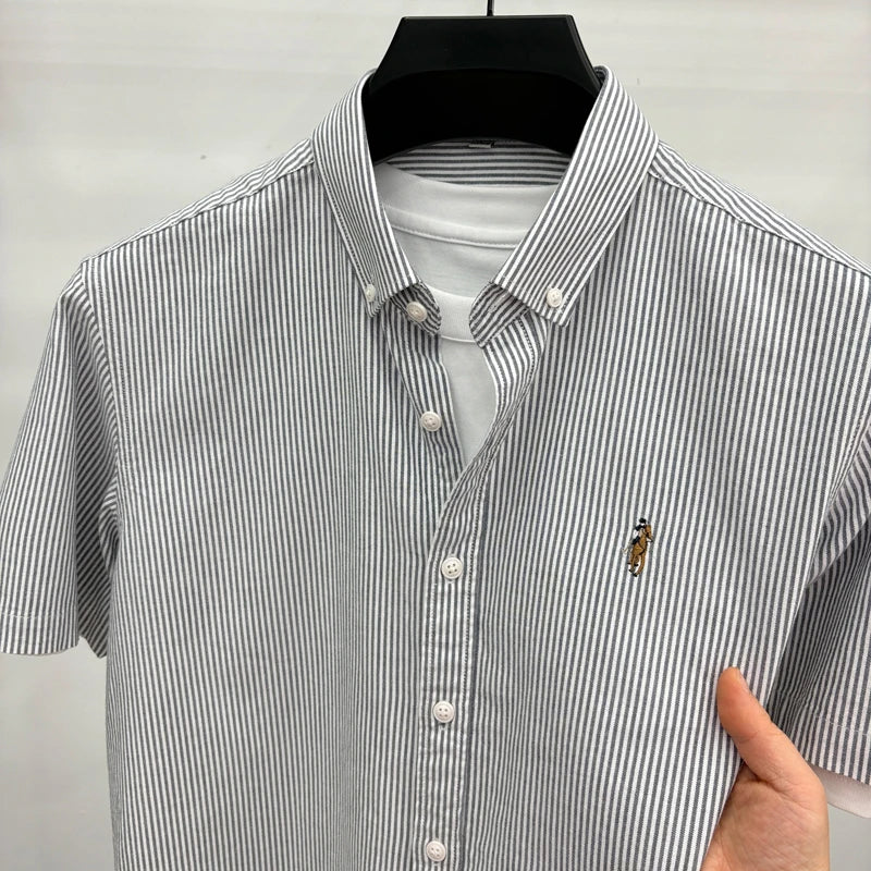 Camisa Listrada Bordada Premium