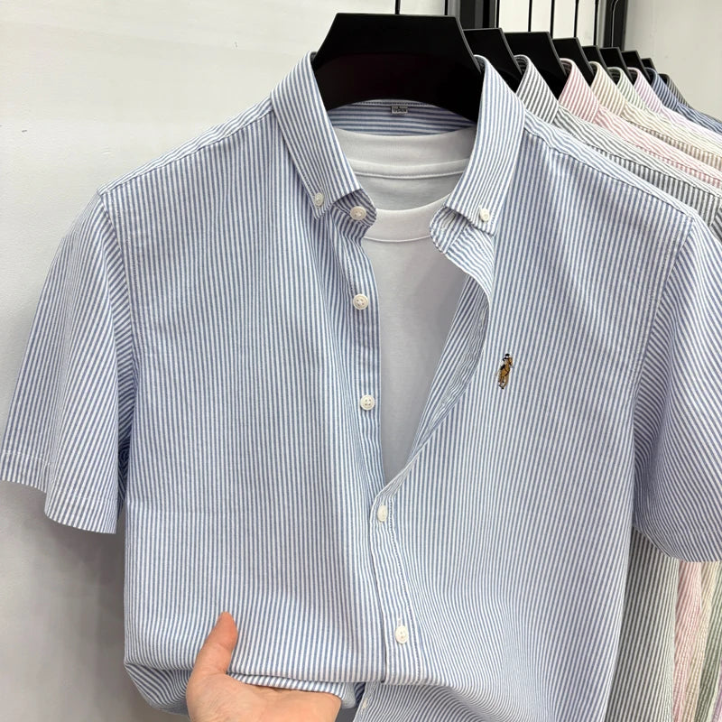 Camisa Listrada Bordada Premium