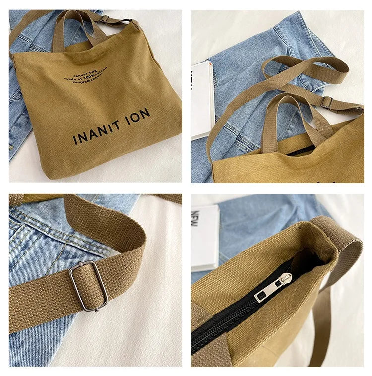 Bolsa Transversal em Lona Estilo Utilitário