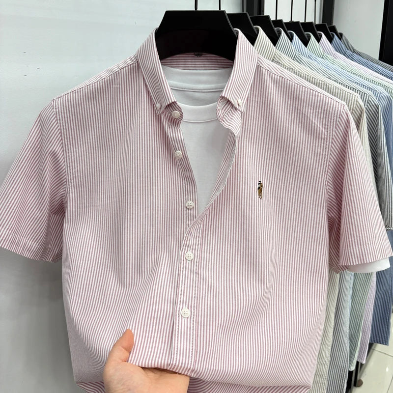 Camisa Listrada Bordada Premium