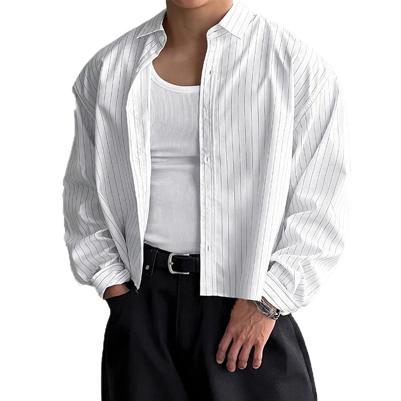Camisa Listrada Retro Manga Longa