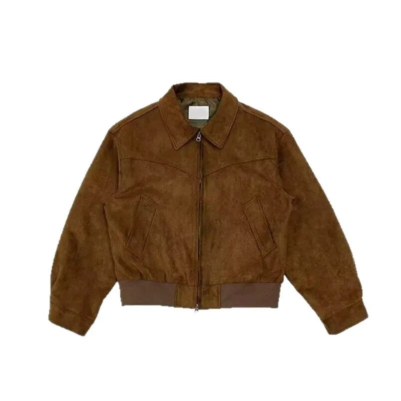 Jaqueta Suede Lapel Moto Coreana