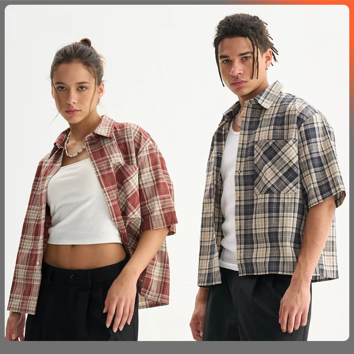 Camisa Xadrez Cropped 100% Algodão