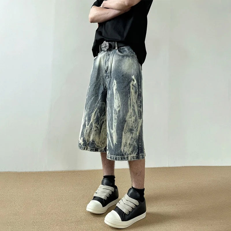 Jorts Flame Graphic Punk Y2K