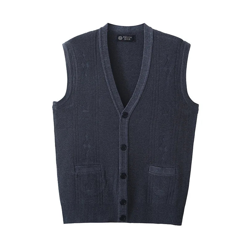 Colete Tricot Abotoado Simples