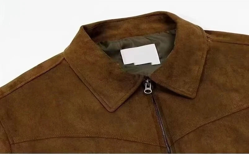 Jaqueta Suede Lapel Moto Coreana