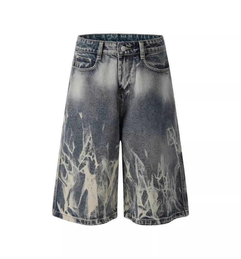 Jorts Flame Graphic Punk Y2K