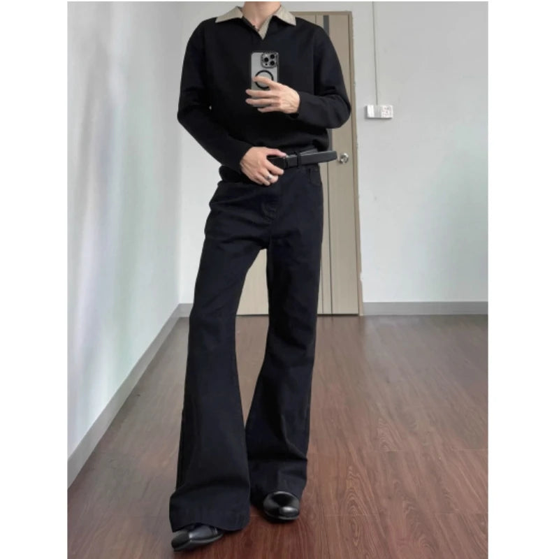 Jeans Slim Micro Flared Preto