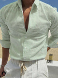 Camisa Listrada Manga Longa Loose Casual