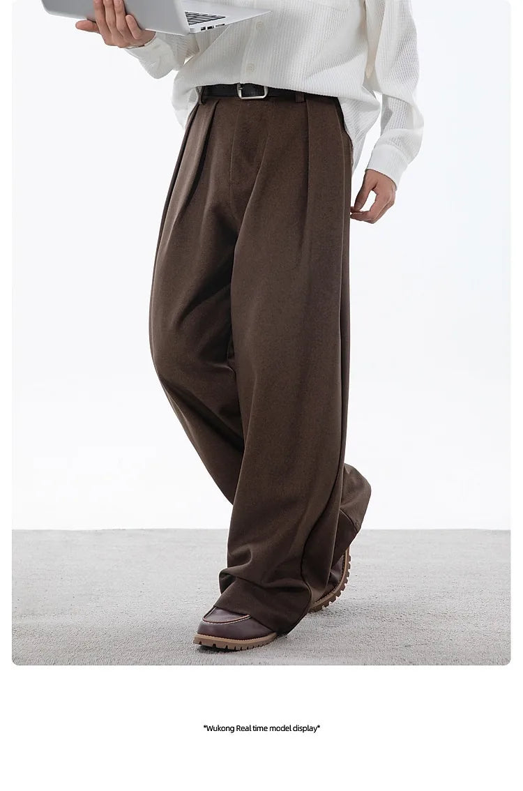 Calça Alfaiataria Plissada Wide Leg Vintage Double Pleat