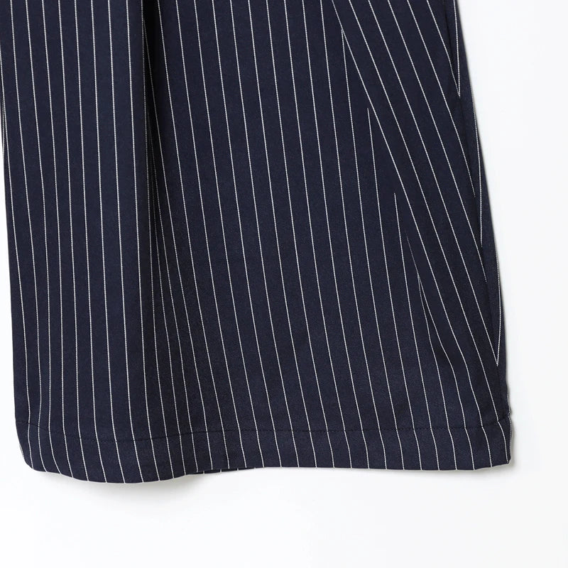 Calça Wide Leg Listrada Casual