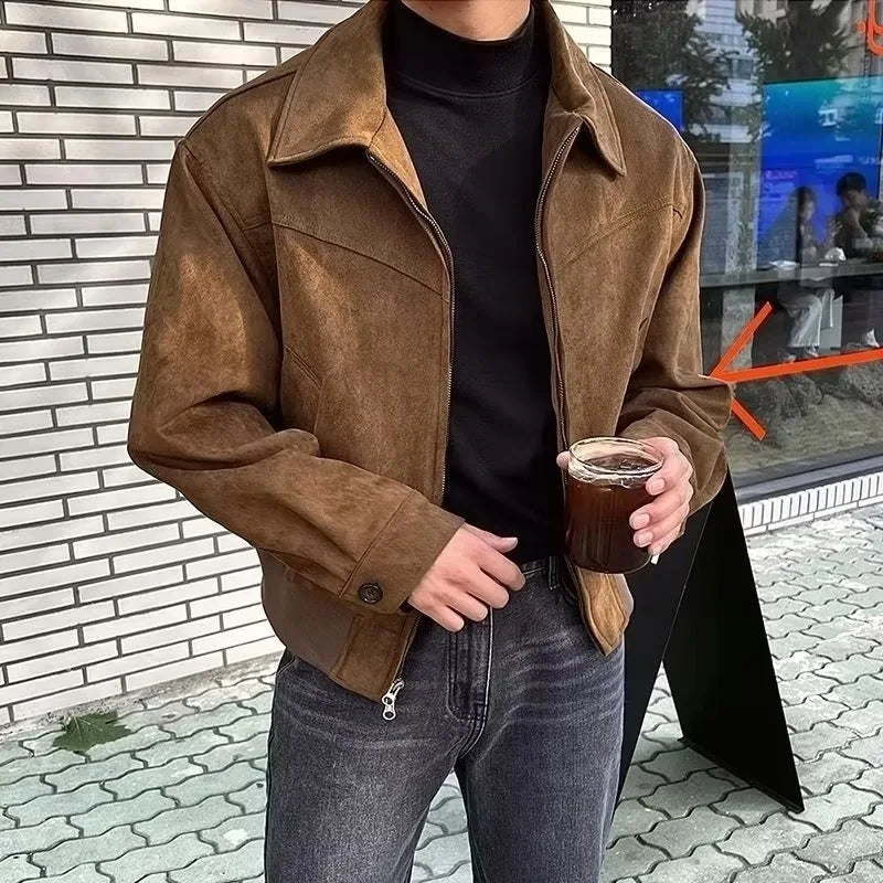 Jaqueta Bomber Suede Retrô