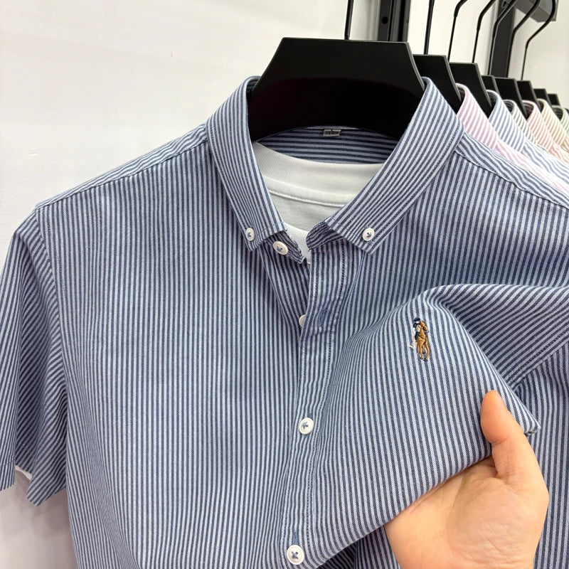 Camisa Listrada Bordada Premium