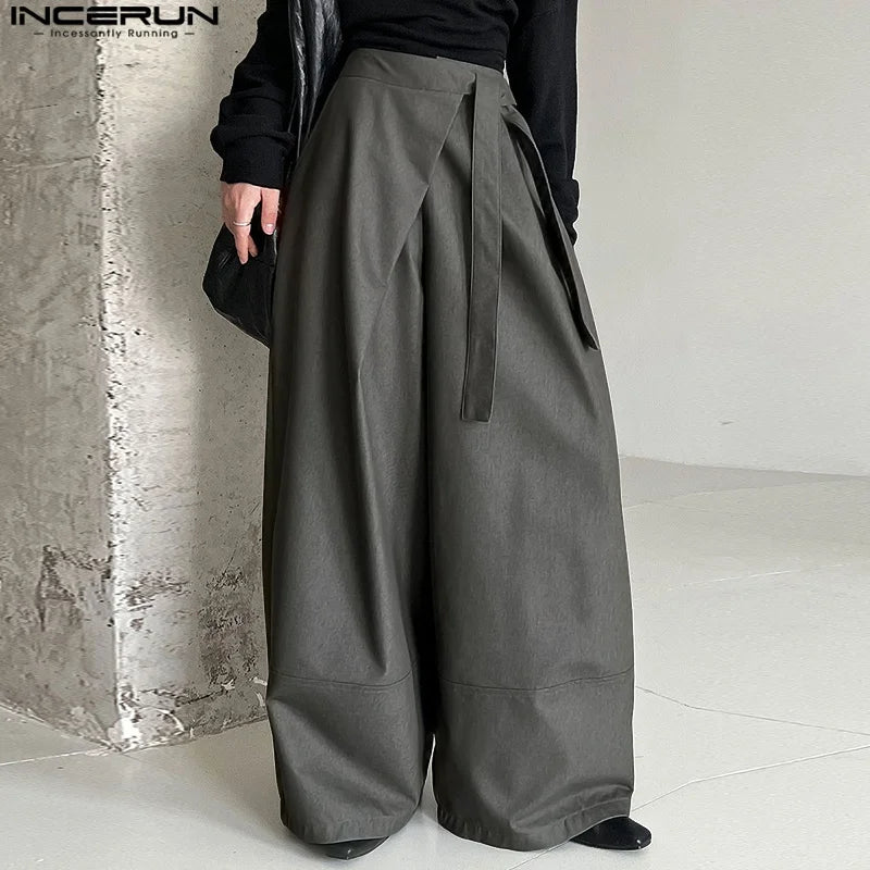 Calça Wide Leg Assimetria Utility Lace-Up