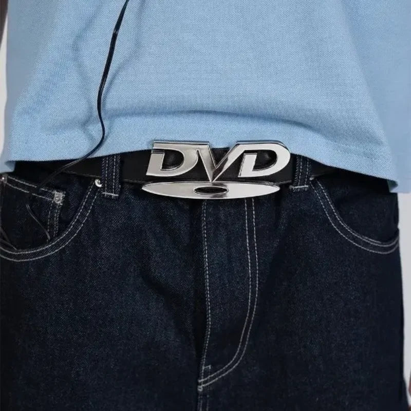 Cinto Y2K com Fivela DVD — 105 cm