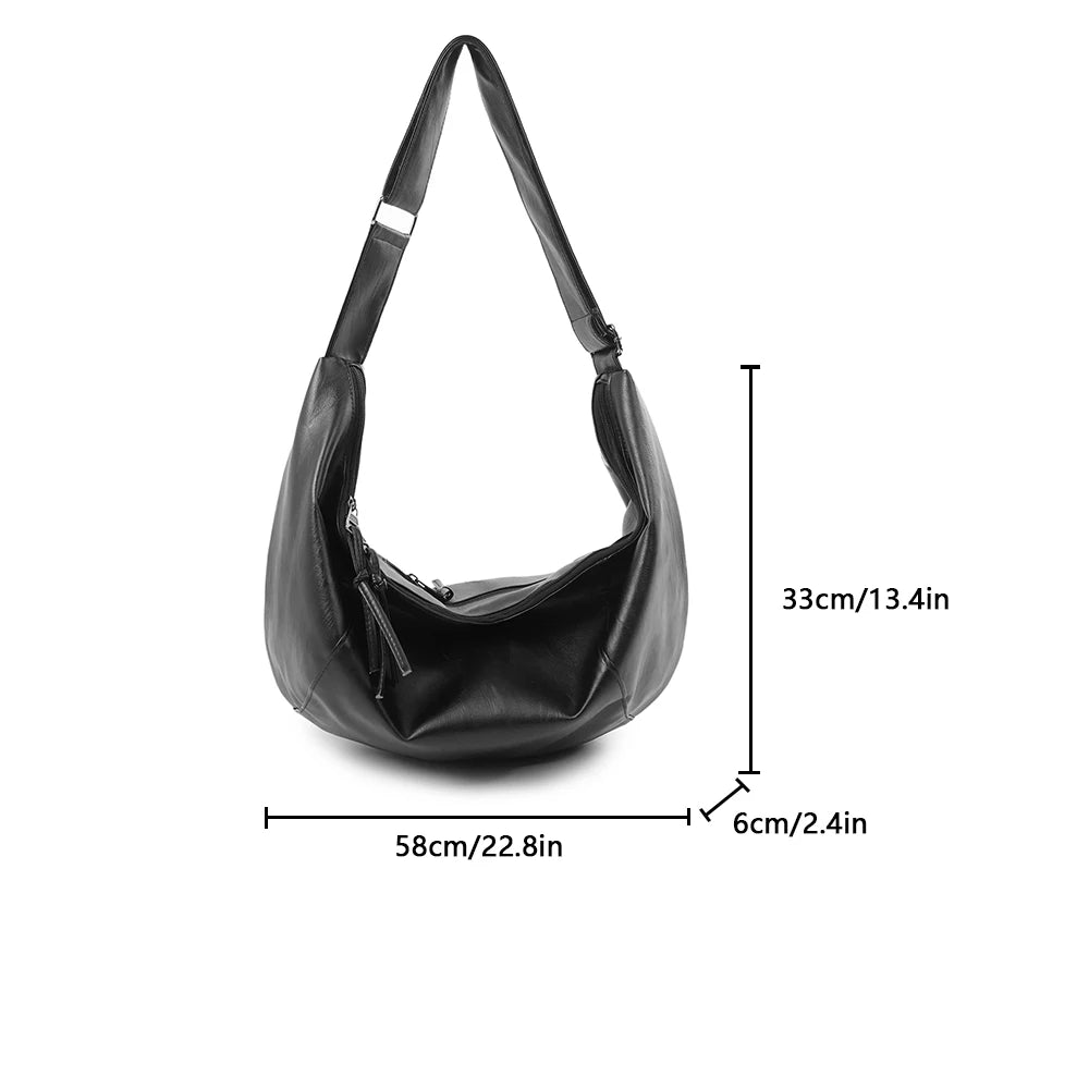 Bolsa Crossbody PU Oversized Preta
