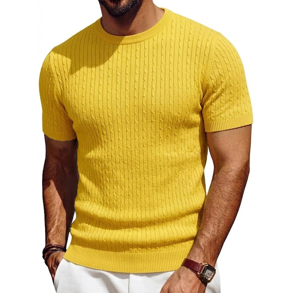 Camiseta Knit Pullover Manga Curta