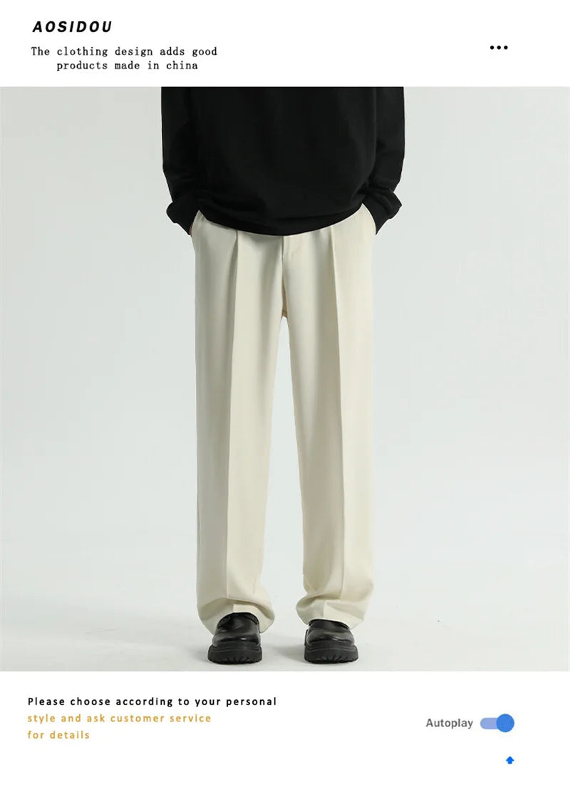 Calça alfaiataria Straight Preta Japonesa