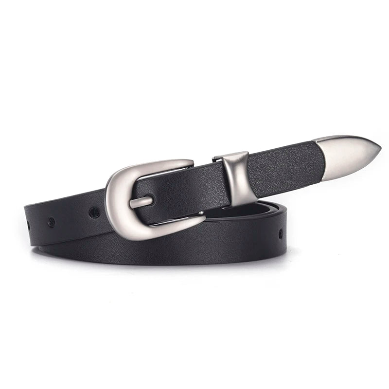 Cinto Slim Preto com Fivela Clássica