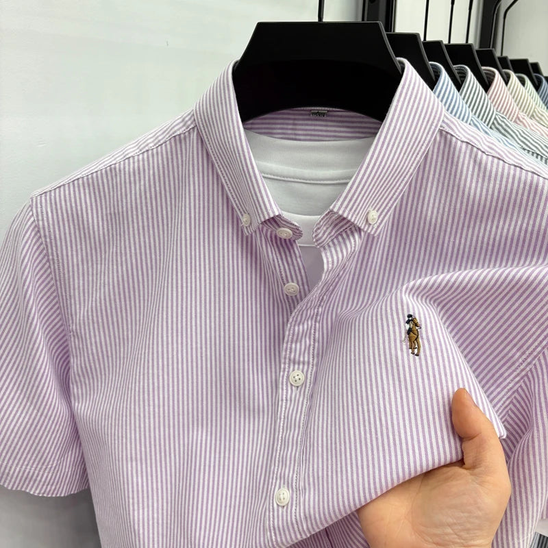Camisa Listrada Bordada Premium