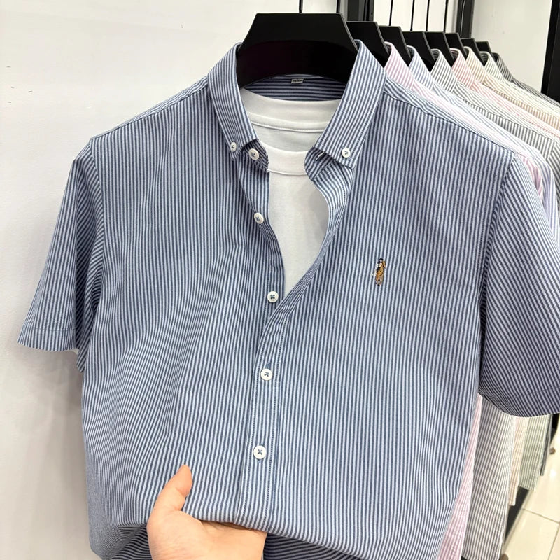 Camisa Listrada Bordada Premium