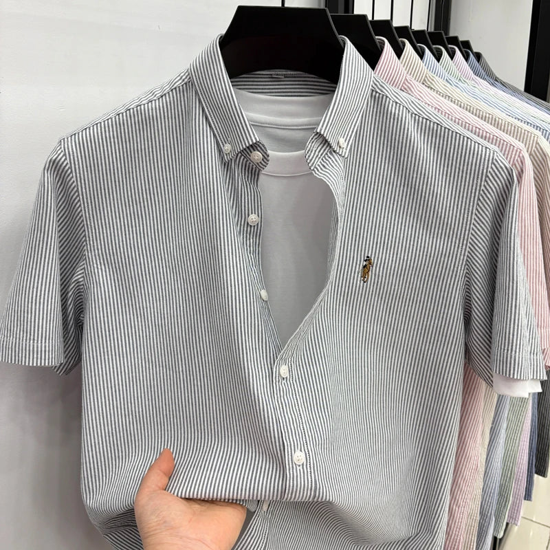 Camisa Listrada Bordada Premium