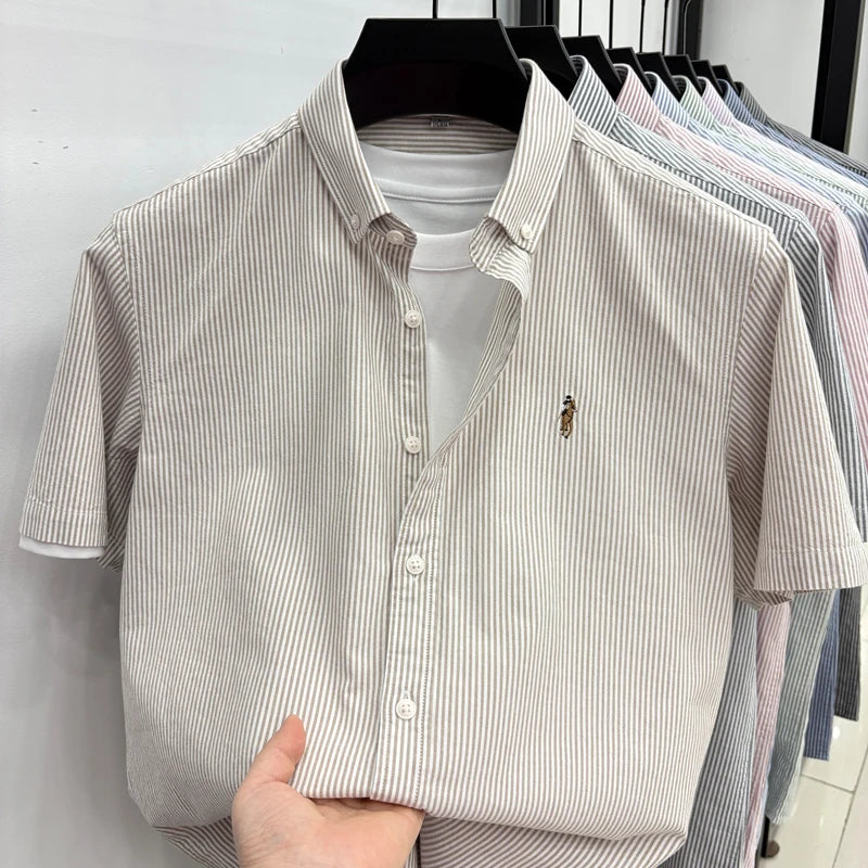 Camisa Listrada Bordada Premium