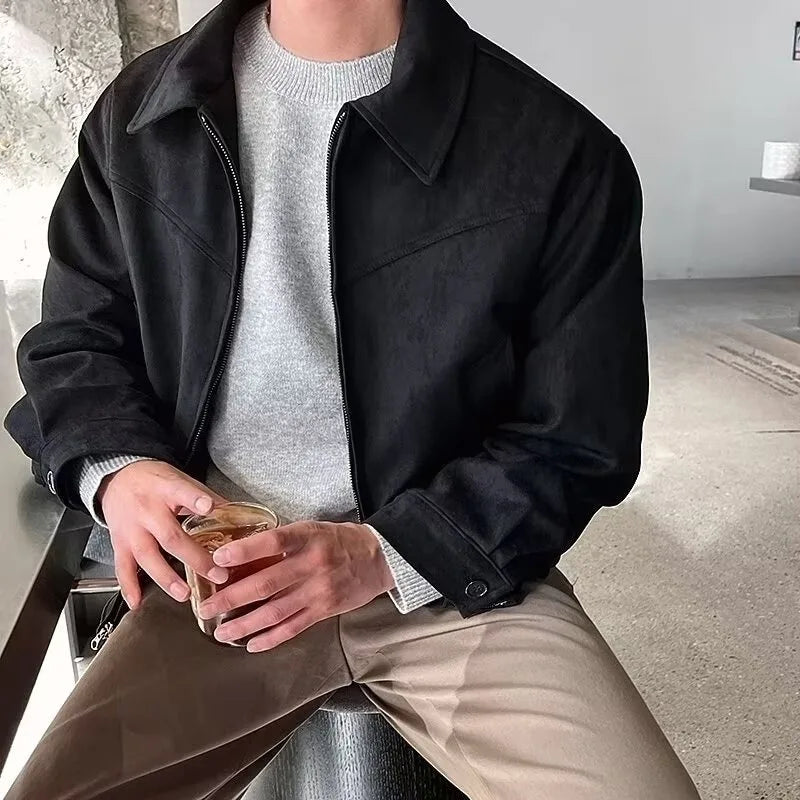 Jaqueta Bomber Suede Retrô