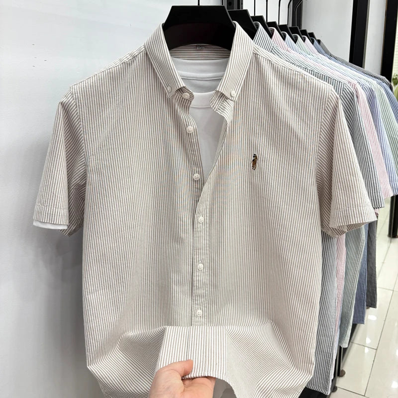 Camisa Listrada Bordada Premium