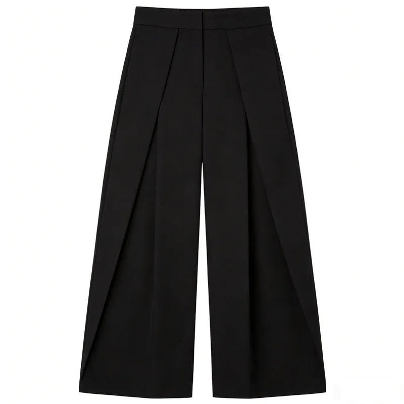 Calça Wide Leg Listrada Striped Casual