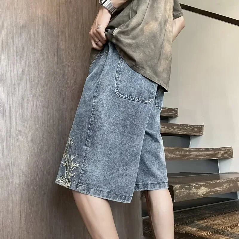 Shorts Jorts Y2K Bordado Baggy
