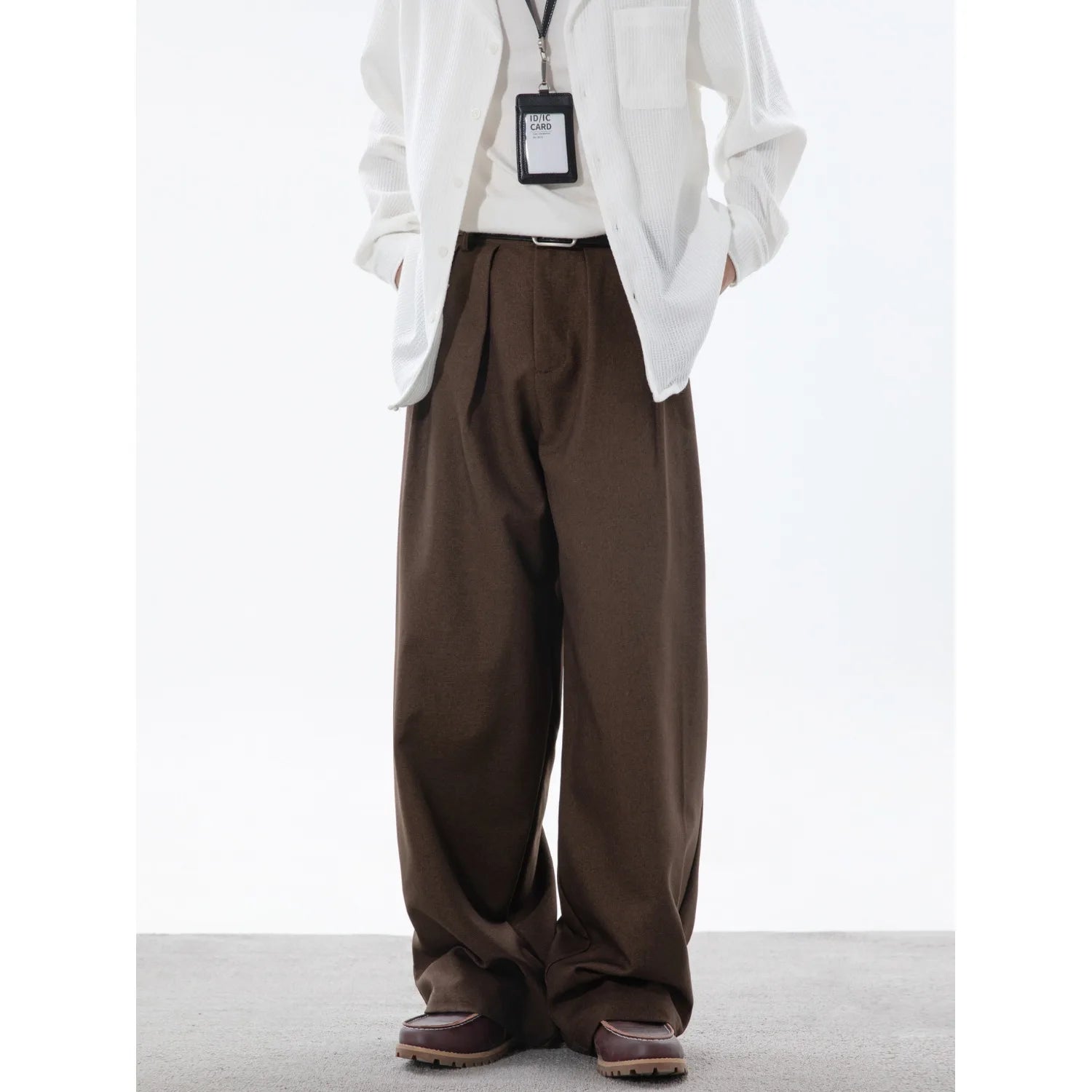 Calça Alfaiataria Plissada Wide Leg Vintage Double Pleat