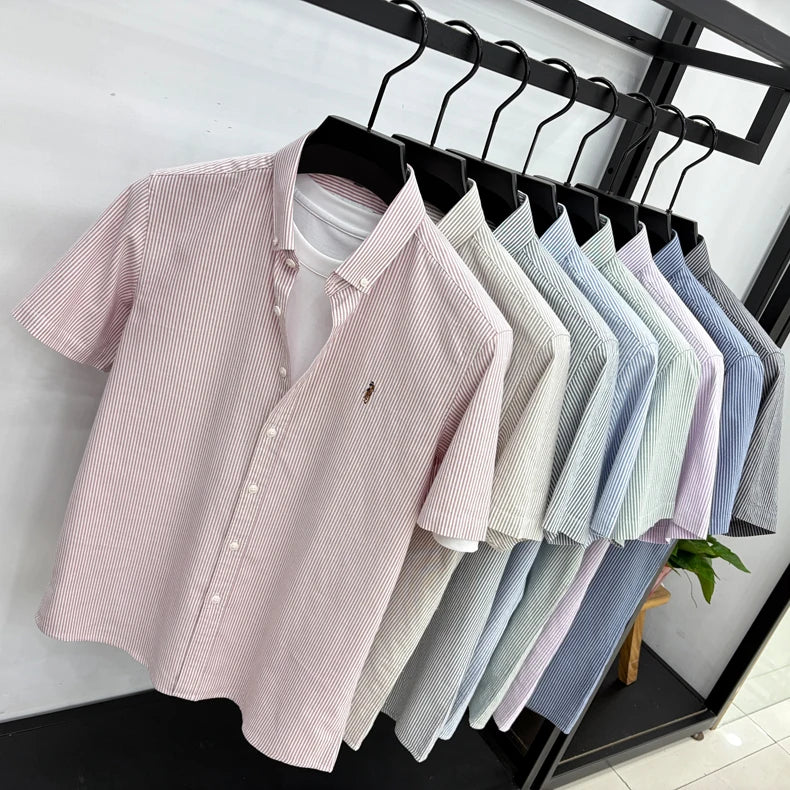 Camisa Listrada Bordada Premium