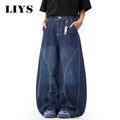 Jeans Baggy Wide Leg Machete Desconstruído Americano