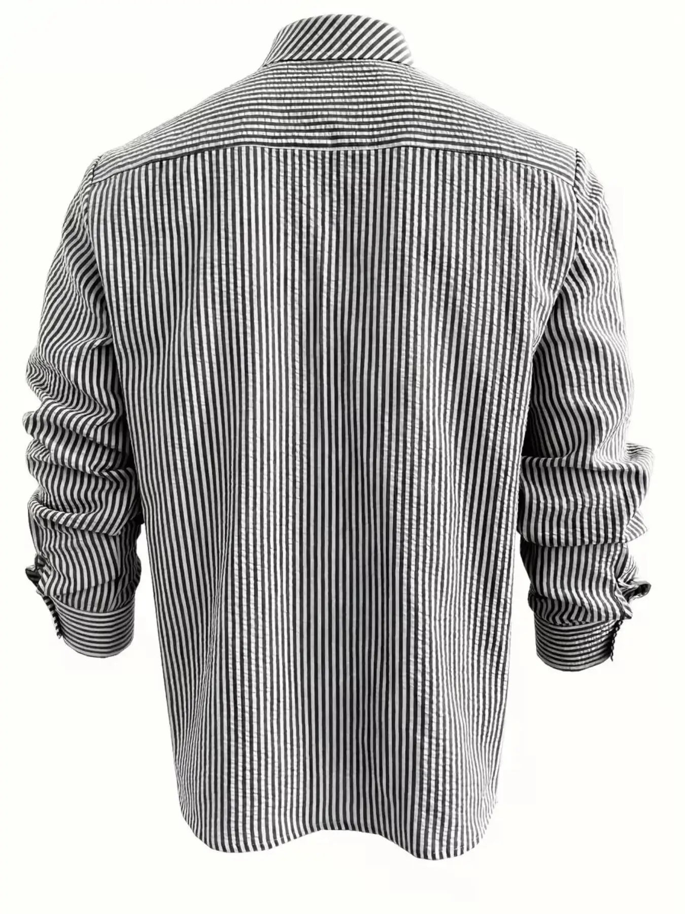 Camisa Listrada Manga Longa Loose Casual