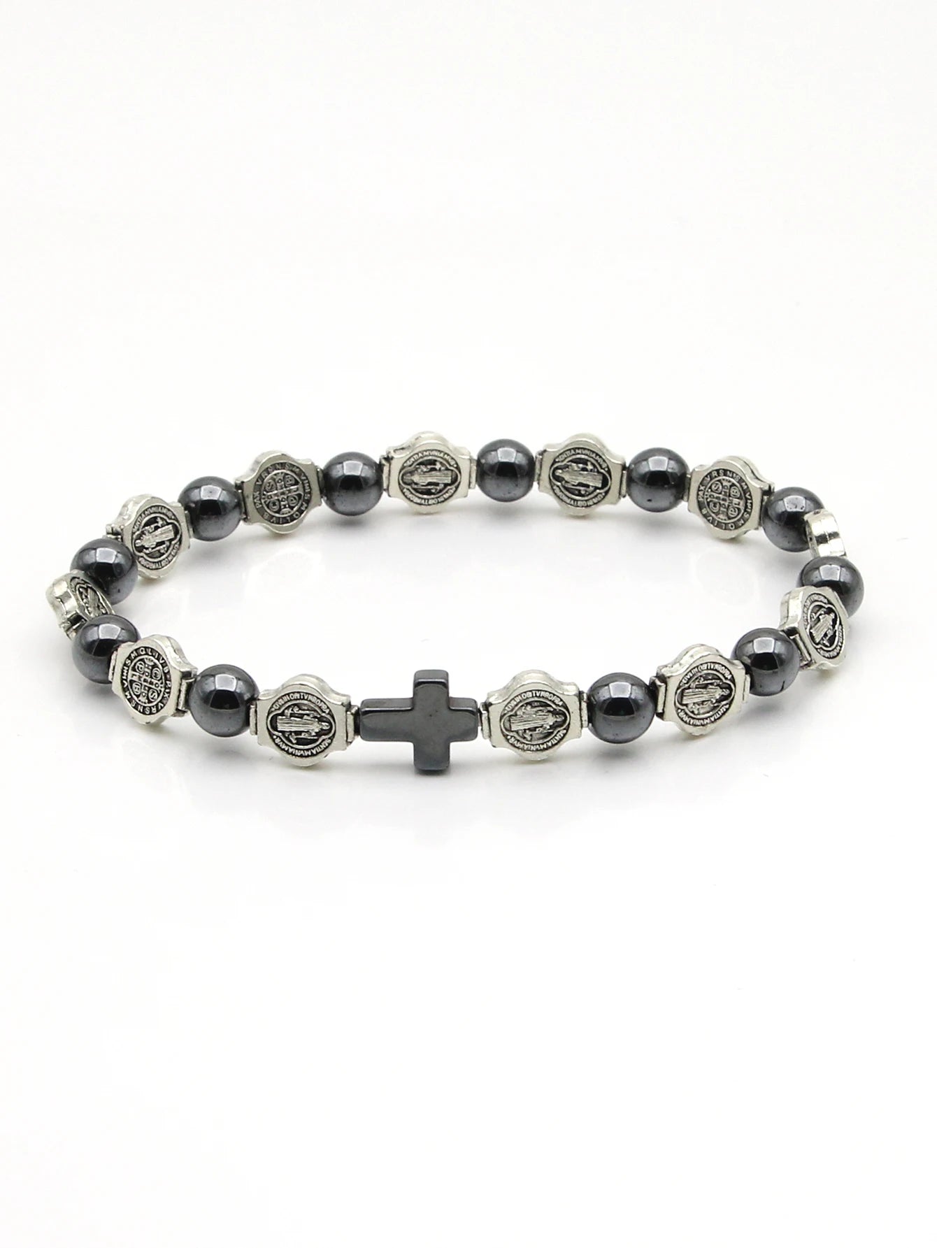 Pulseira Rosário Católico Hematita