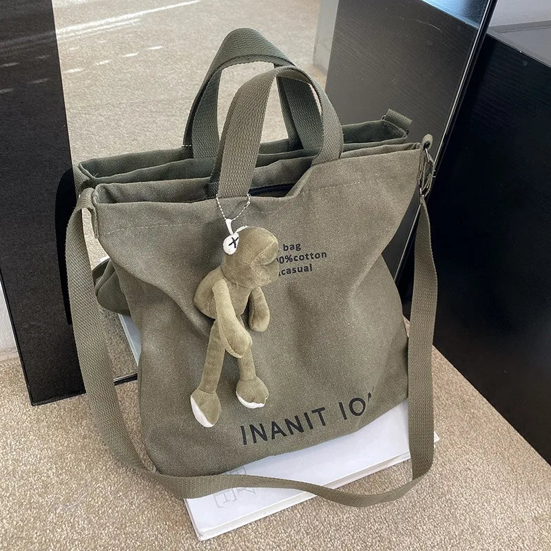 Bolsa Transversal em Lona Estilo Utilitário