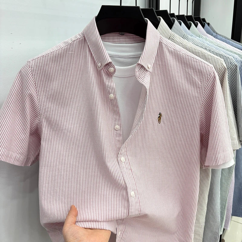 Camisa Listrada Bordada Premium