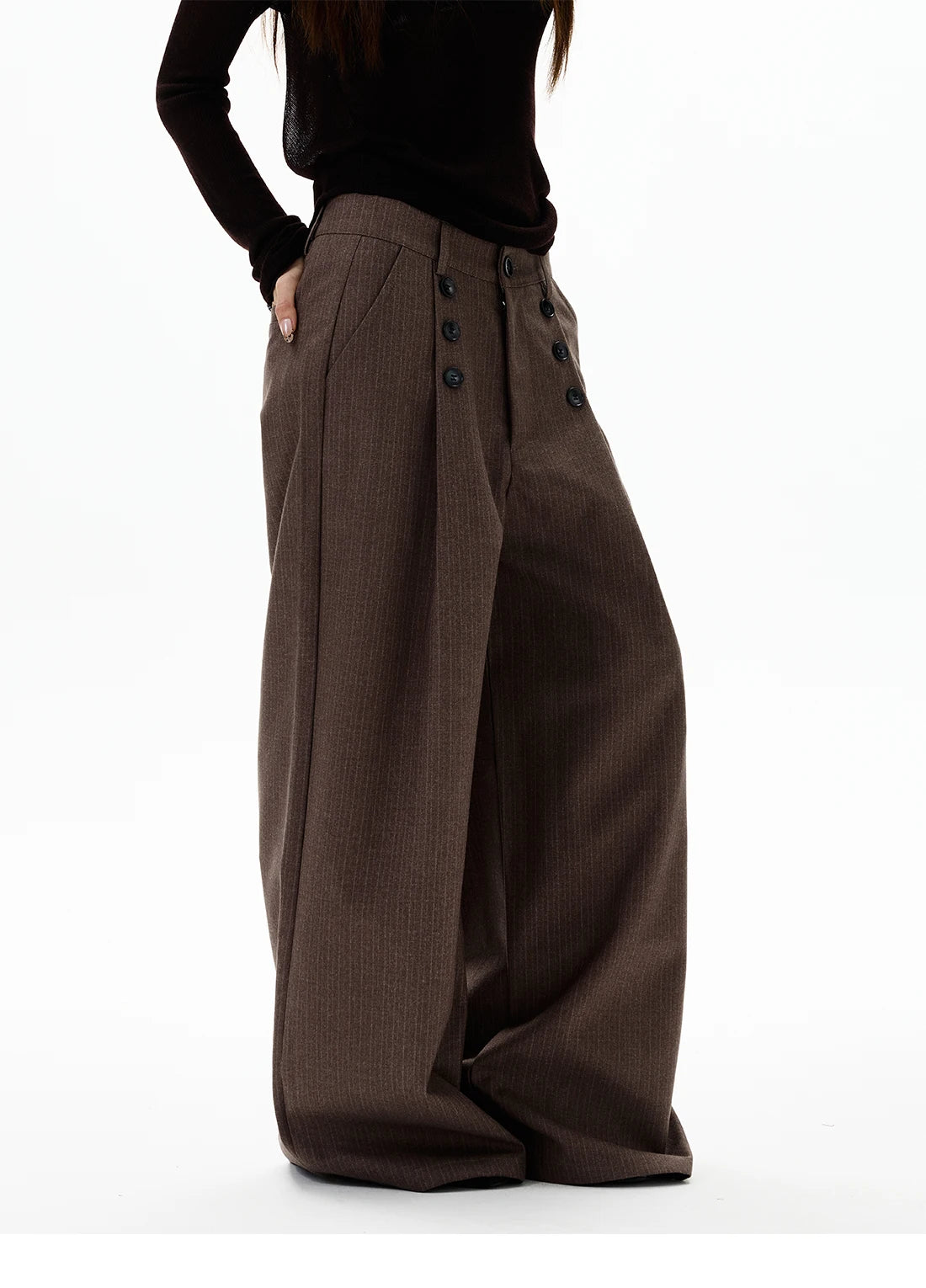 Calça Wide Leg Pinstripe